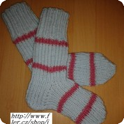Ručně pletené ponožky - velikost 6-7