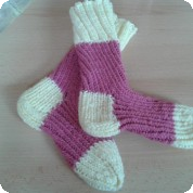 Ručně pletené ponožky - velikost 4-5