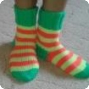 Ručně pletené zboží - neonové ponožy