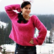 Růžový žynilkový svetr