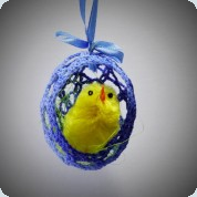 Velikonoční háčkované vajíčko s kuřátkem