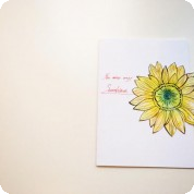 Přáníčko ruční práce Květiny - slunečnice   