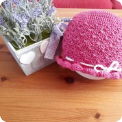 Háčkovaný dívčí klobouček pro malé parádnice 2-3 roky / růžový